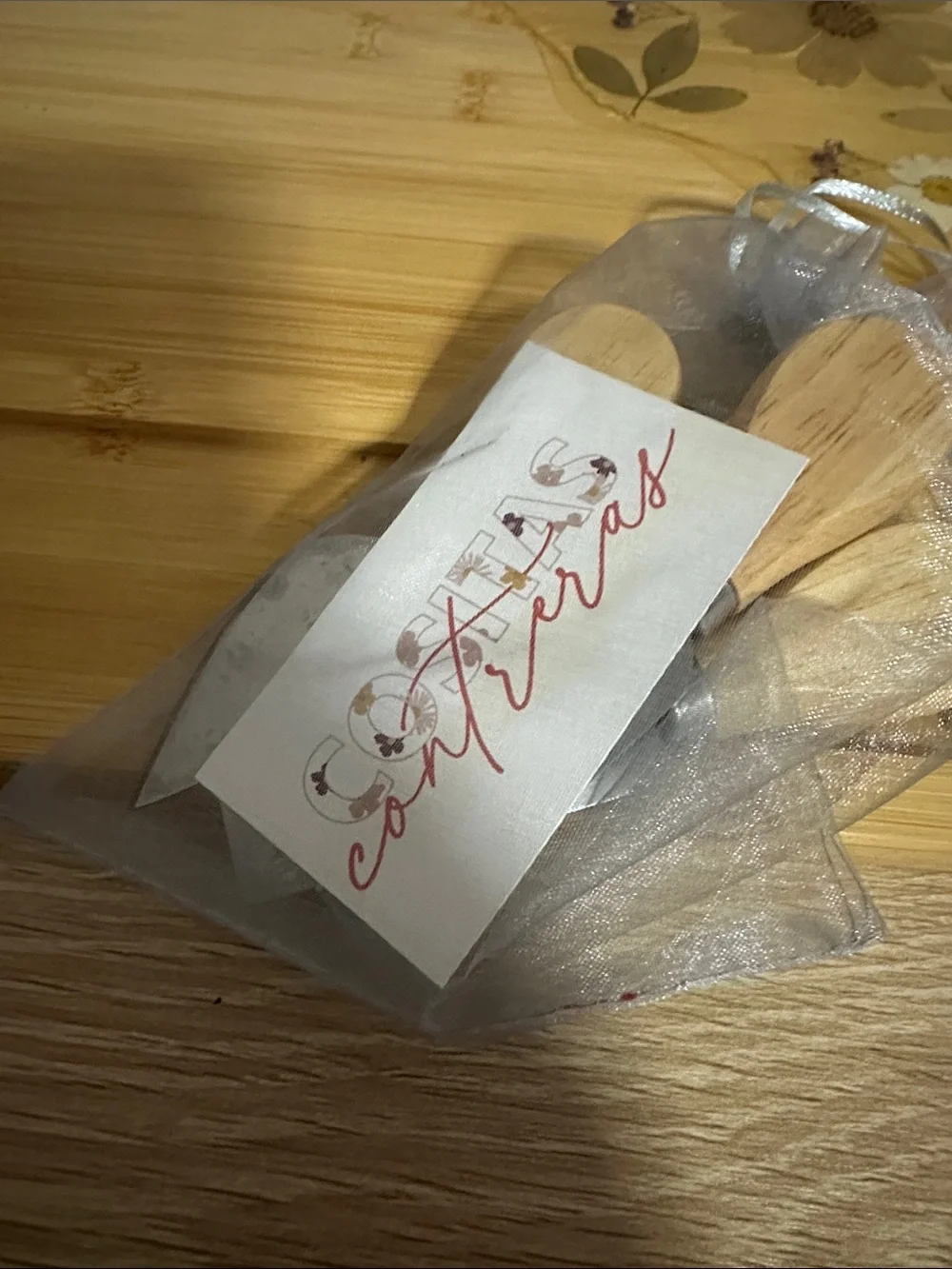 Cositas Contreras Handcrafted Floral Bamboo Charcuterie Board & Cheese Knife Set